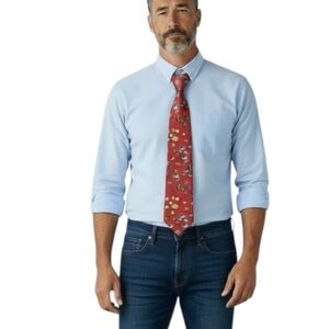 Stagg Red Tropical Fish Print Tie